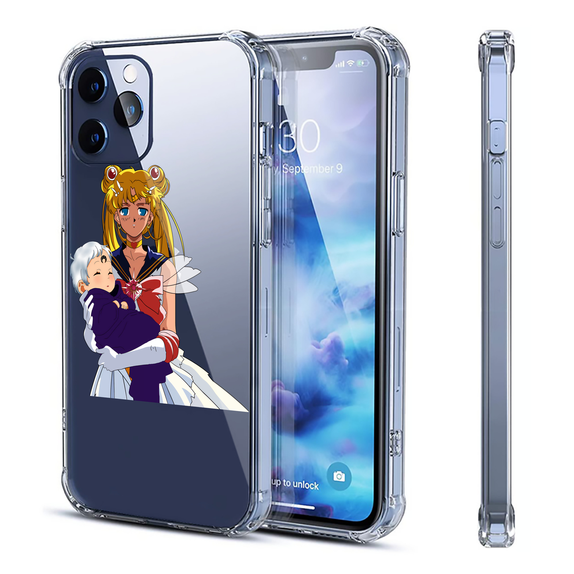 （画像用） 美少女戦士セーラームーン 月野 うさぎ つきの うさぎ Sailor Moon Tsukino Usagi 【iPhone 12シリーズ対応】透明スマホケース（クリアソフトケース）